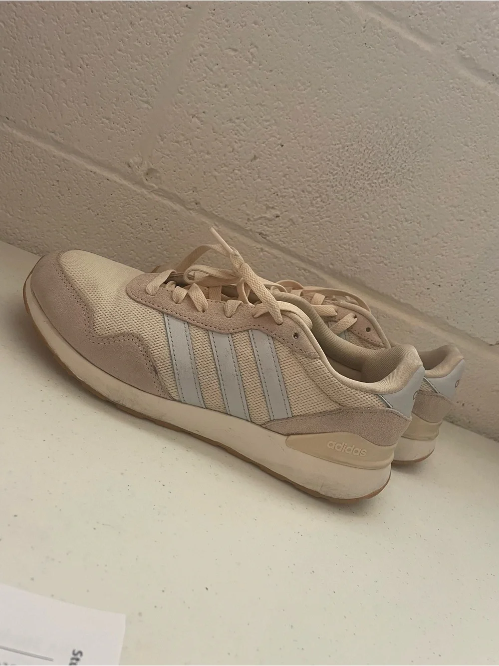 adidas Neutral Beige and White Retro Runners